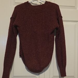 SO Women's Burgundy Crew Neck Sweater